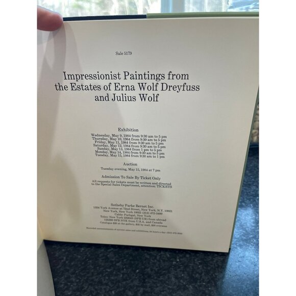 Sotheby's Impressionist Paintings Estates of Erna Wolf Dreyfuss and Julius Wolf - Picture 2 of 4